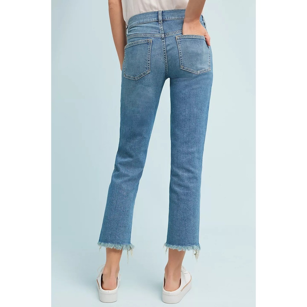 Pilcro Hyphen Pearl Mid-Rise Relaxed Boyfriend Jeans 25 Petite Embellished Crop - Picture 10 of 16